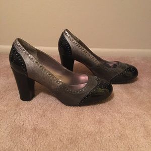 Black and grey heels